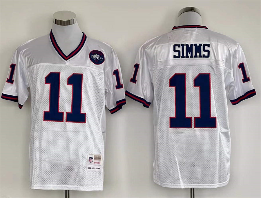 Men's New York Giants Phil Simms  White Legacy Replica Jersey1