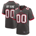Custom Tampa Bay Buccaneers Pewter Alternate Game Jersey1