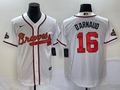 Men's Atlanta Braves Travis d'Arnaud #16 White Replica Player Jersey1