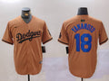 Men's Los Angeles Dodgers Yoshinobu Yamamoto #18 Brown Game Player Jersey1