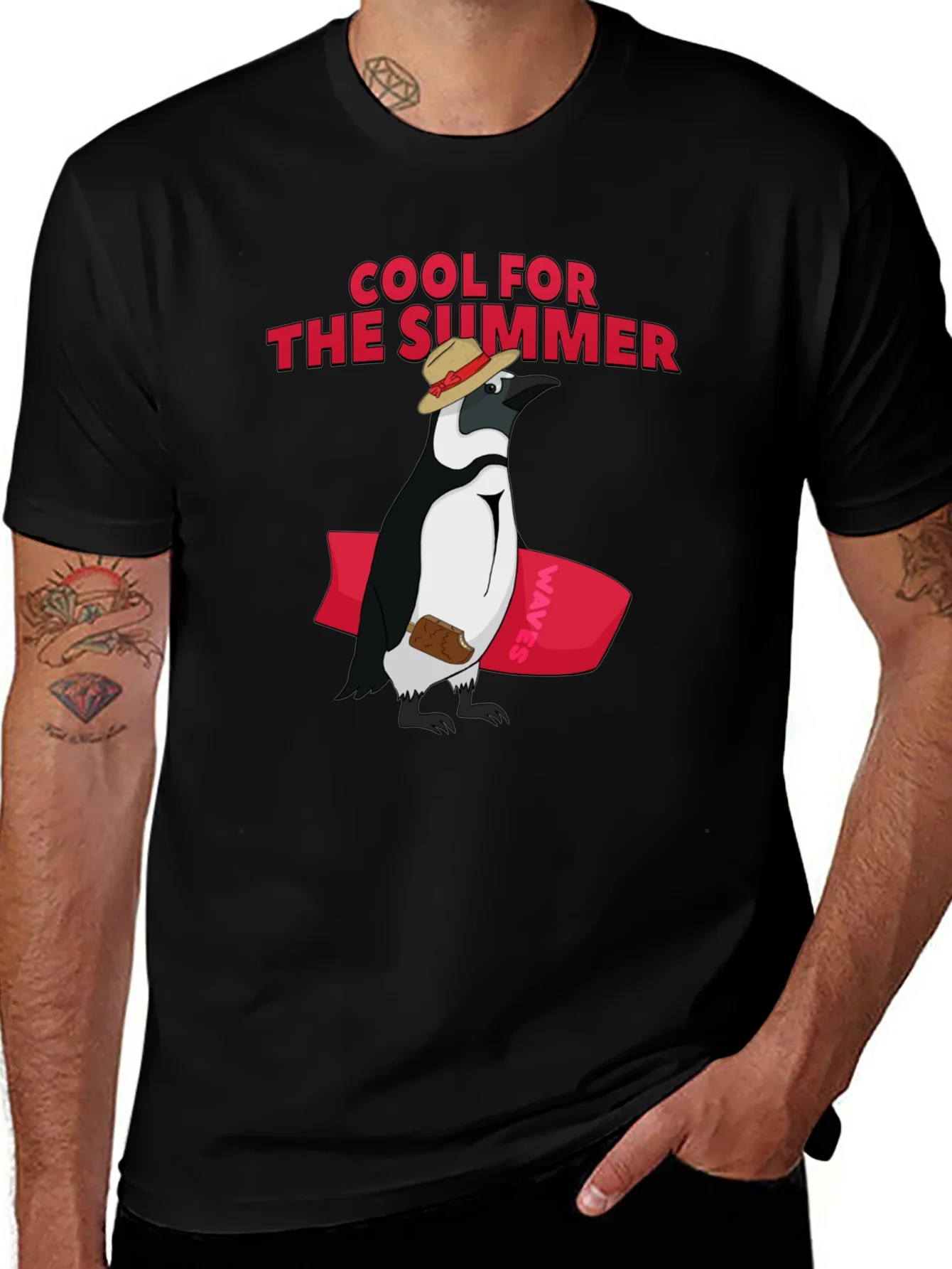Cool Summer Penguin Graphic Tee