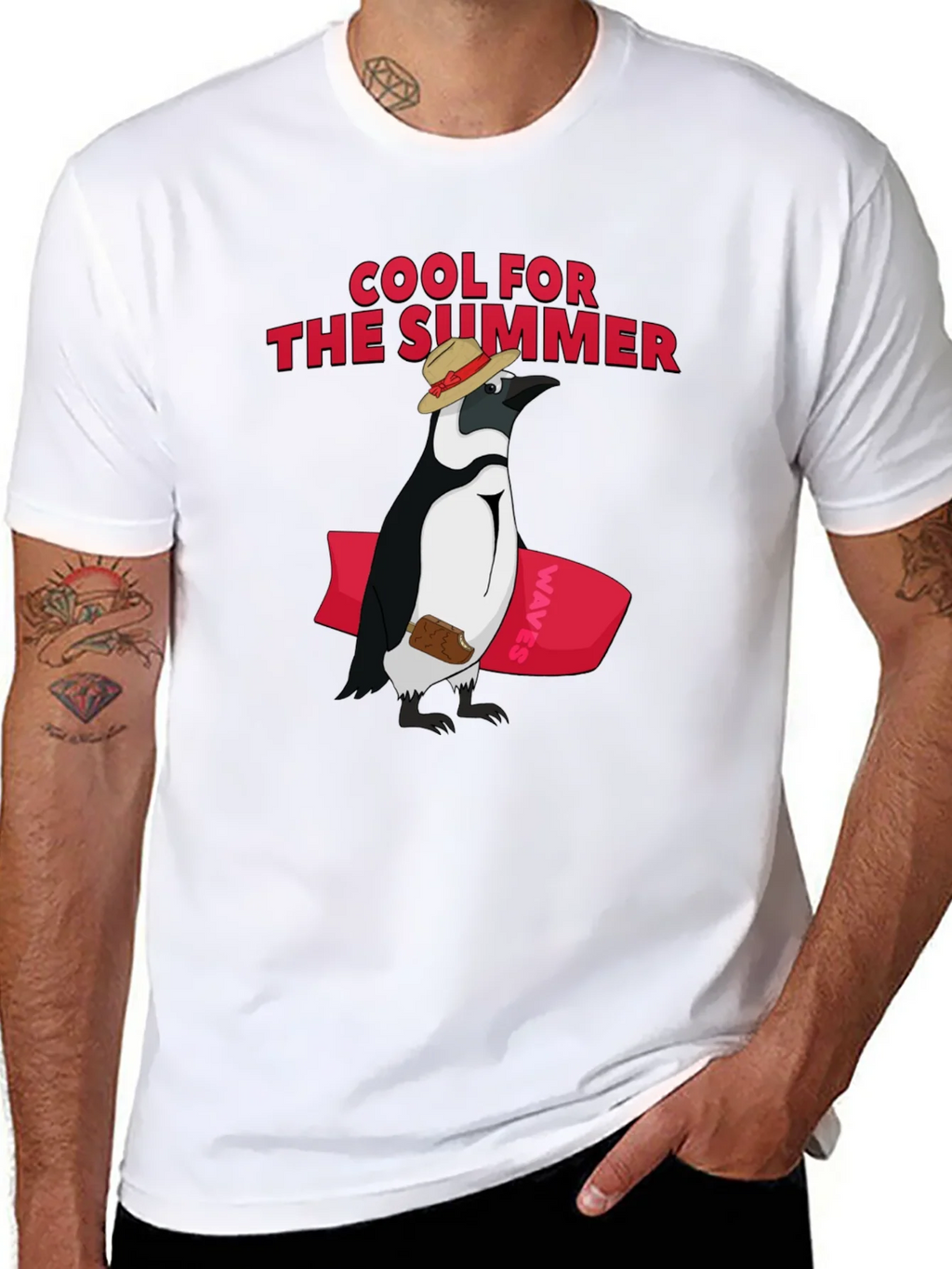 Cool Summer Penguin Graphic Tee