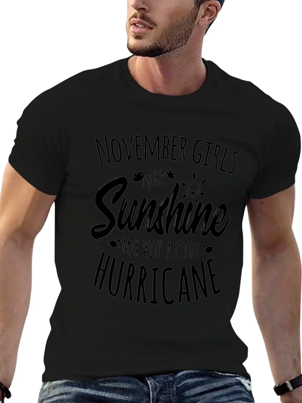 November Girls Sunshine Hurricane Black Tee