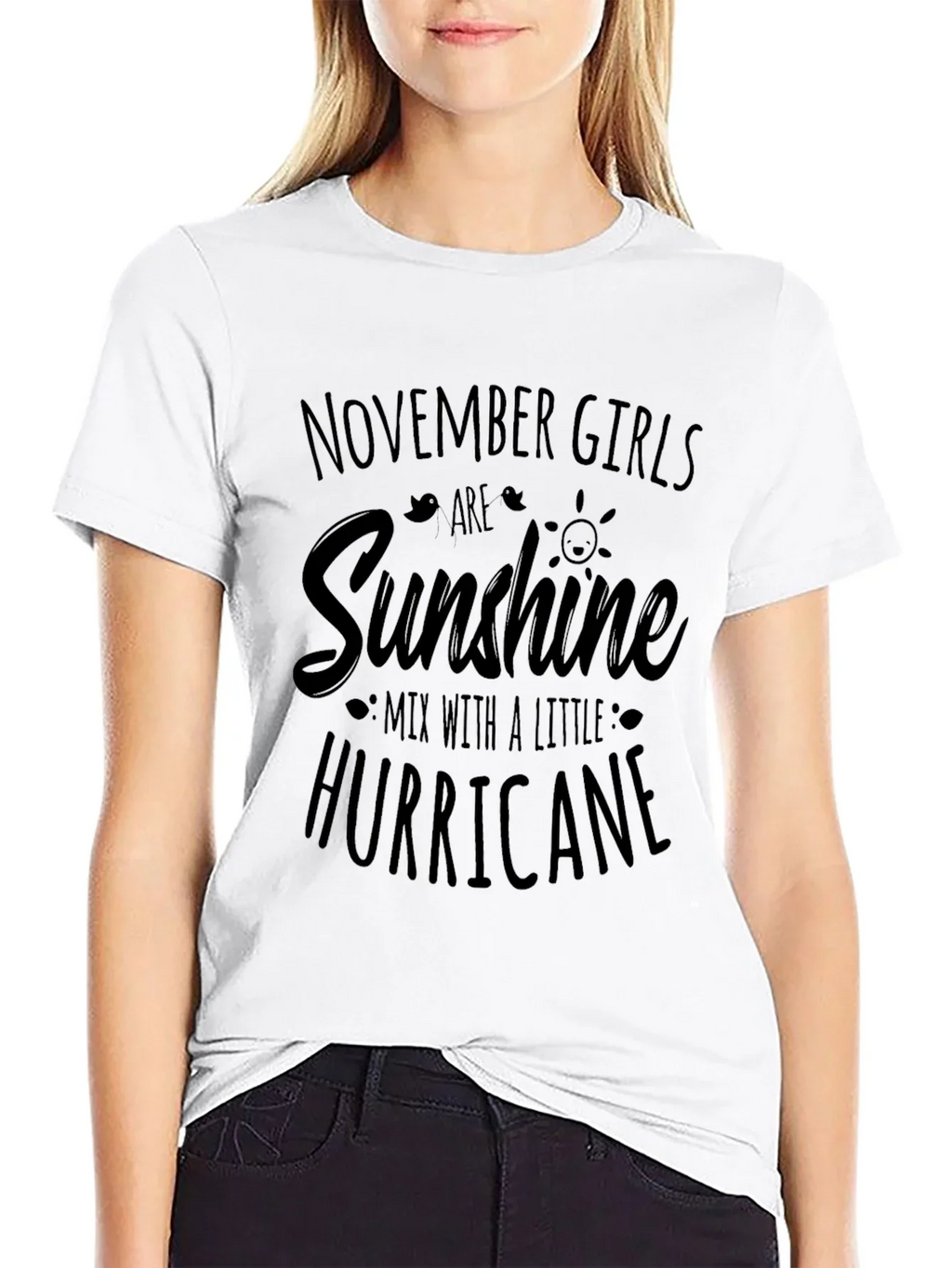 November Girls Sunshine Hurricane Black Tee