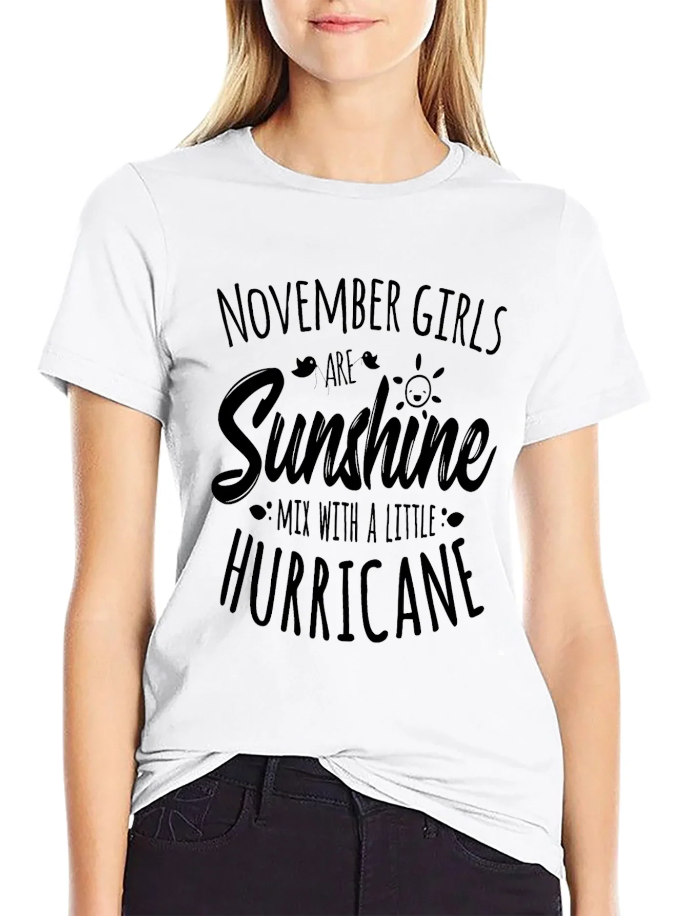 November Girls Sunshine Hurricane Black Tee