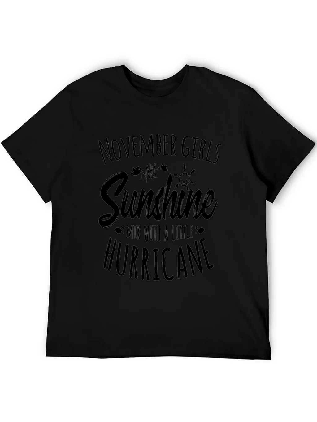 November Girls Sunshine Hurricane Black Tee