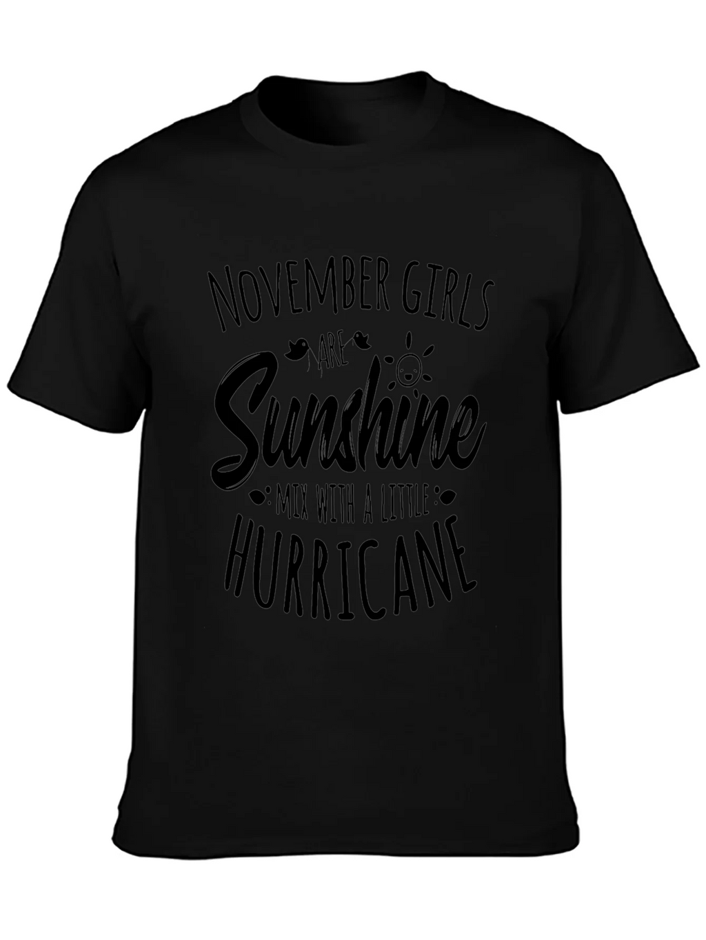 November Girls Sunshine Hurricane Black Tee