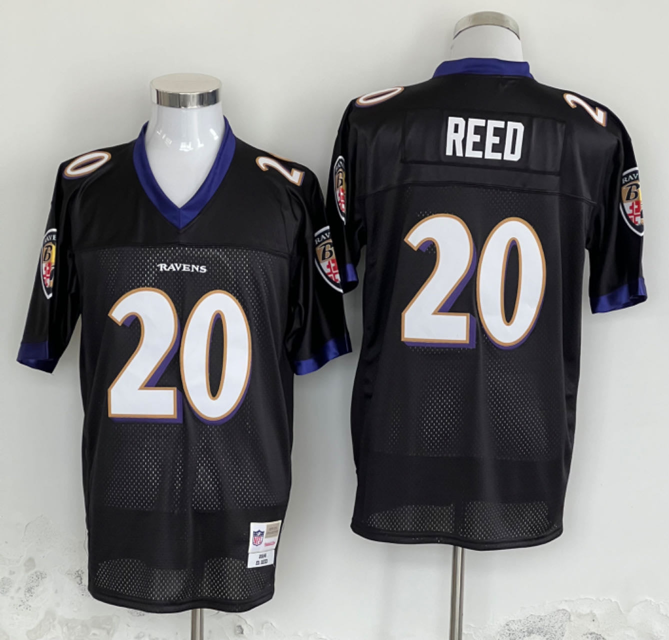 Men's Baltimore Ravens Ed Reed  Black Legacy Replica Player Jersey1