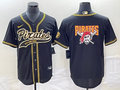 Men's Pittsburgh Pirates Black Replica Team Jersey1 Joint Edition