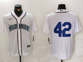 Men's Seattle Mariners #42 White 2024 Jackie Robinson Day Home Limited Jersey1