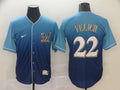 Men's Milwaukee Brewers Christian Yelich #22 MLB Blue Gradient Jersey1