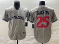 Men's Minnesota Twins Byron Buxton #25 Gray Alternate Replica Player Jersey1