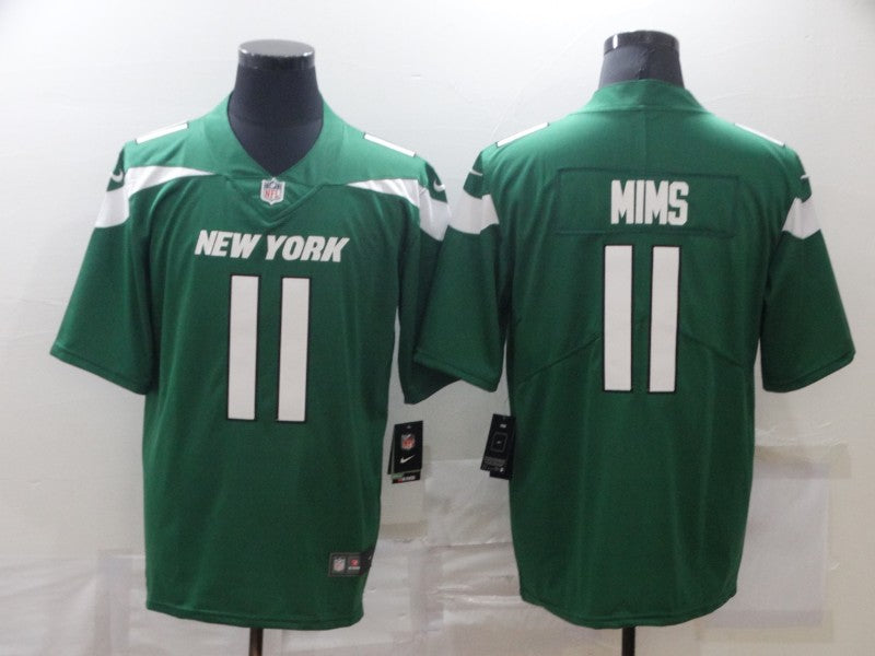Men's New York Jets Denzel Mims #11 Green Game Jersey1