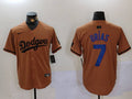 Men's Los Angeles Dodgers Julio Urias #7 Brown Replica Player Jersey1
