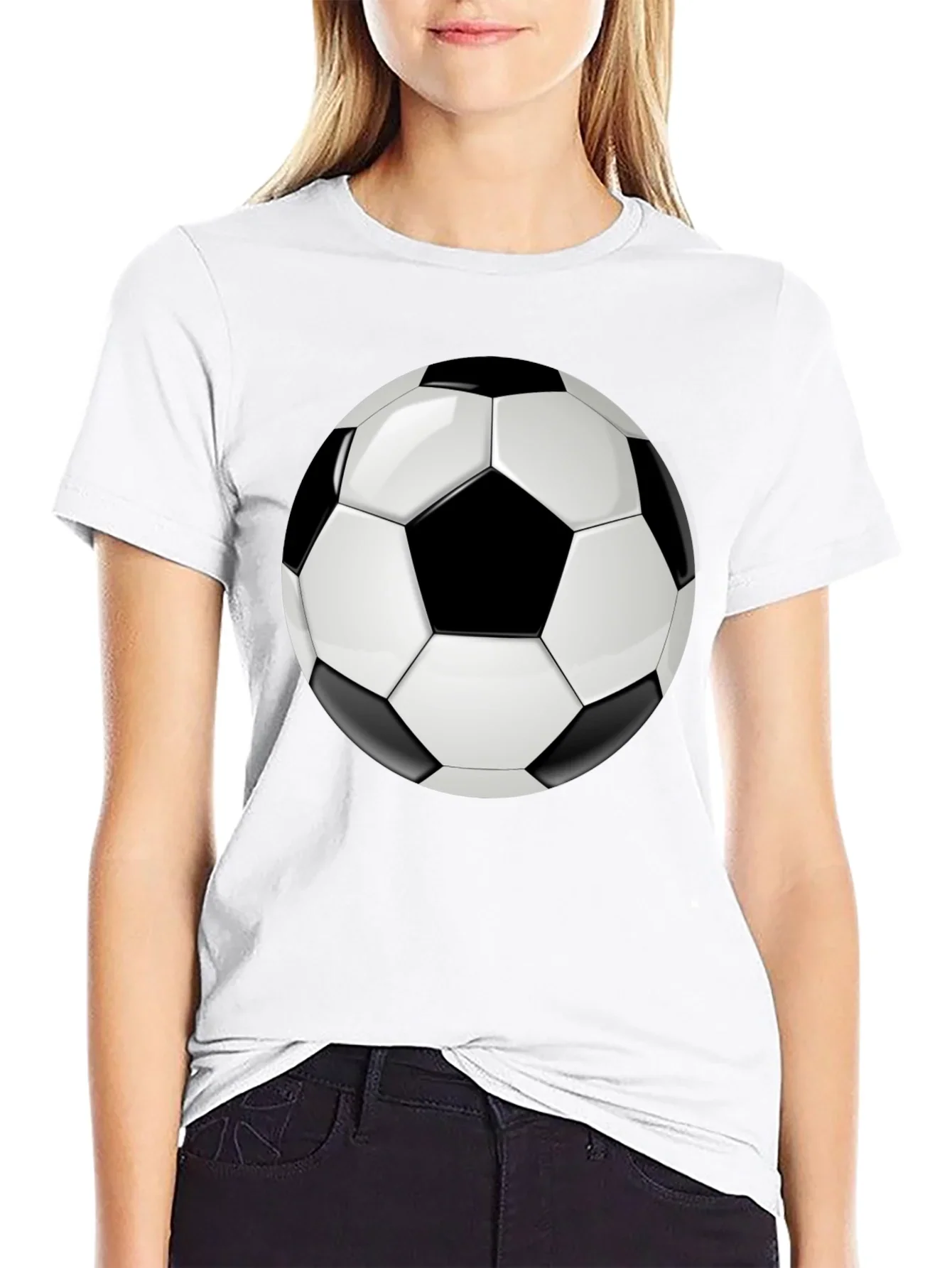 Soccer Ball Graphic T-Shirt - Black