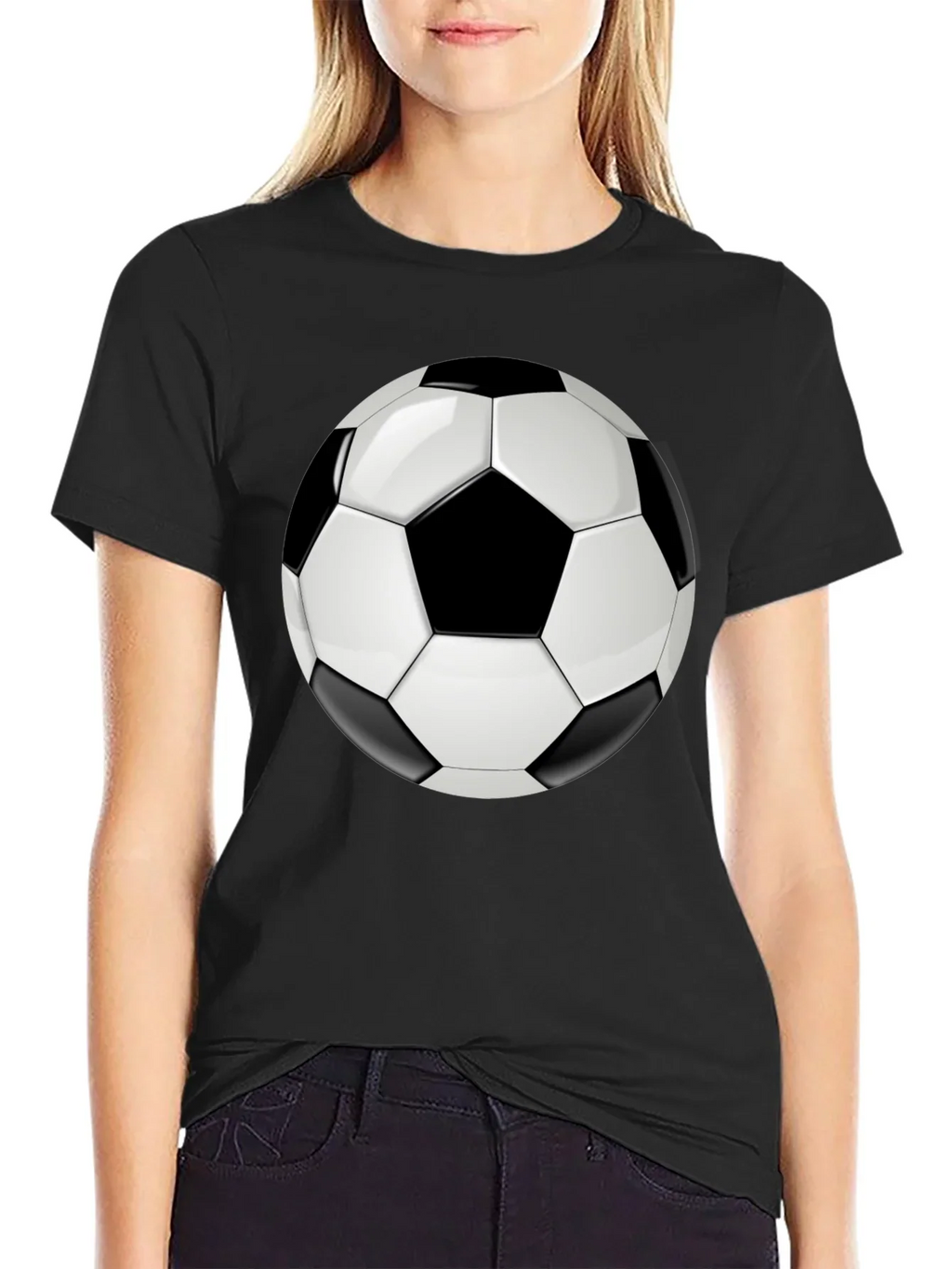 Soccer Ball Graphic T-Shirt - Black