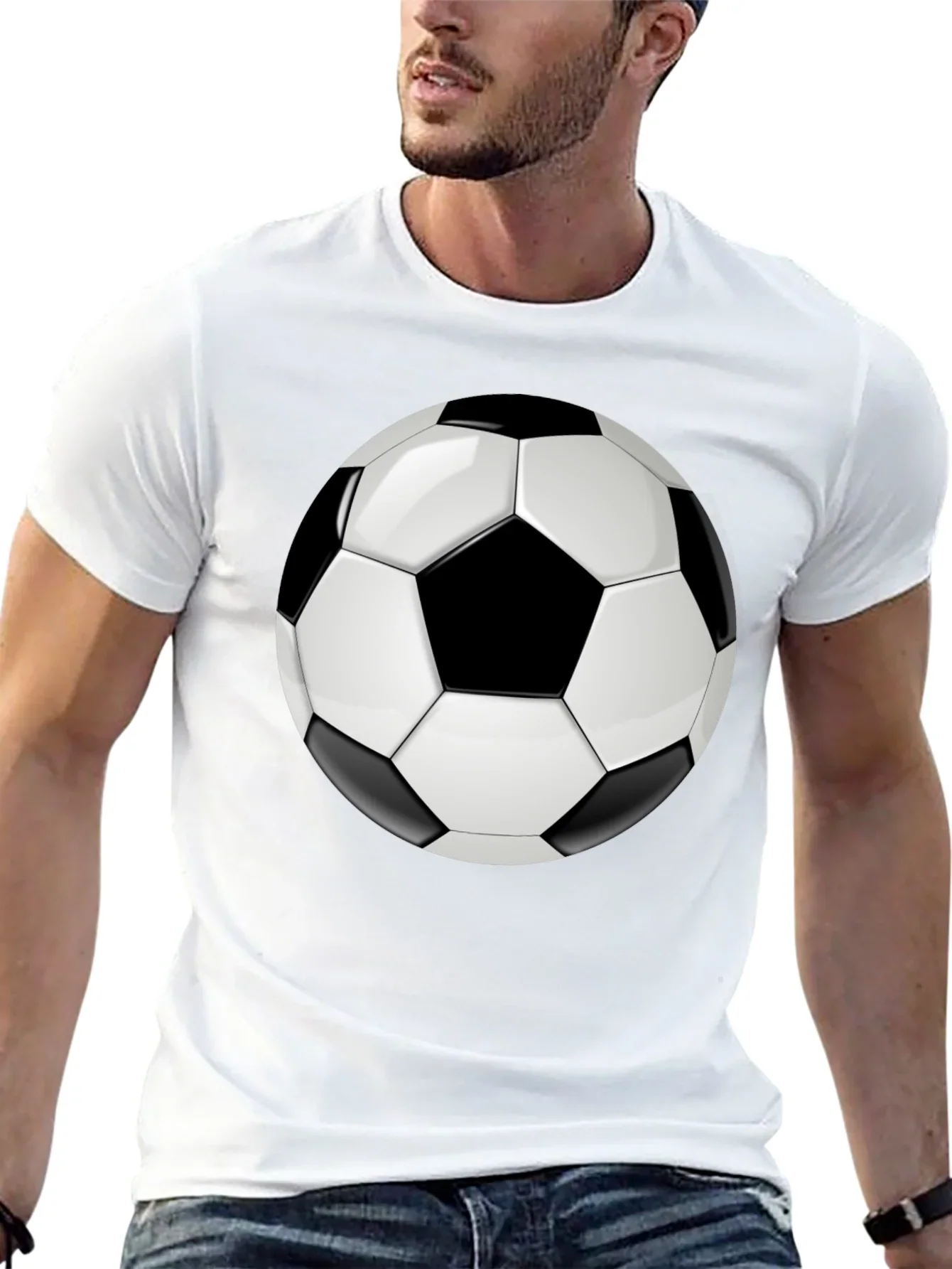Soccer Ball Graphic T-Shirt - Black