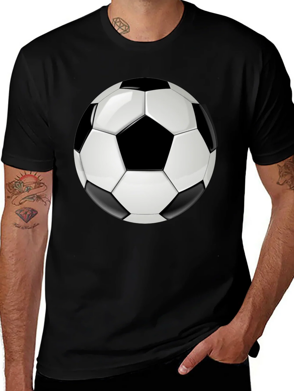 Soccer Ball Graphic T-Shirt - Black