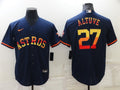 Men's Houston Astros Jose Altuve #27 Navy Replica Player Jersey1