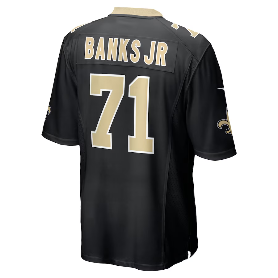 Men's New Orleans Saints Kelvin Banks Jr. Nike Black 2025 NFL Draft First Round Pick Game Jersey