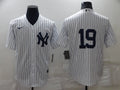 Men's New York Yankees Chad Moeller #19 White Replica Player Name Jersey1