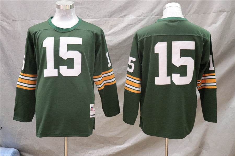 Men's Green Bay Packers Bart Starr  Green Legacy Replica Player Jersey1