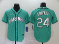 Men's Seattle Mariners Ken Griffey Jr. #24 Green Replica Baseball Jersey1