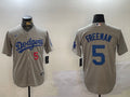 Men's Los Angeles Dodgers Freddie Freeman #5 Gray Team Game Jersey