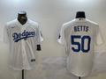 Men's Los Angeles Dodgers Mookie Betts White Game Jersey1