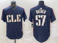 Men's Cleveland Guardians Shane Bieber #57 Navy 2024 City Connect Limited Jersey