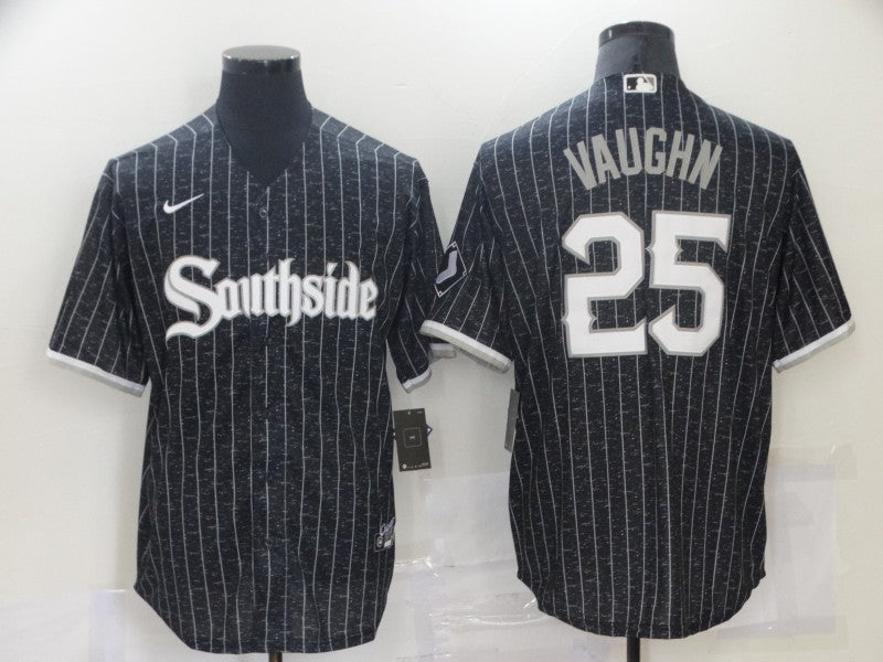 Men's Chicago White Sox Jim Abbott #25 Black Replica Baseball Jersey