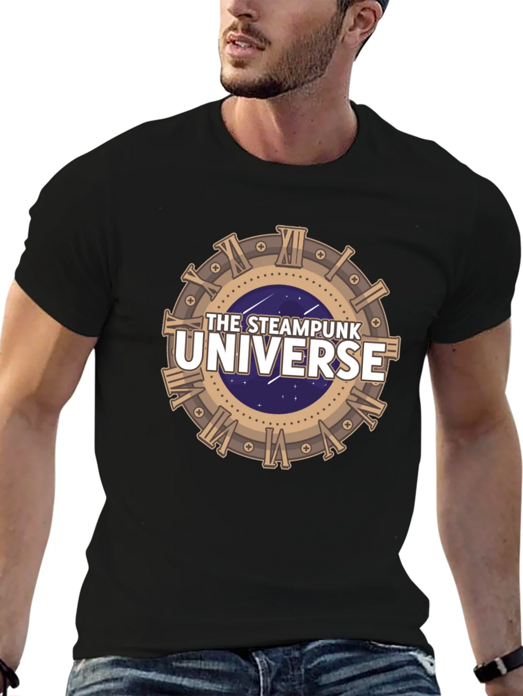 Steampunk Universe Graphic Tee - Black