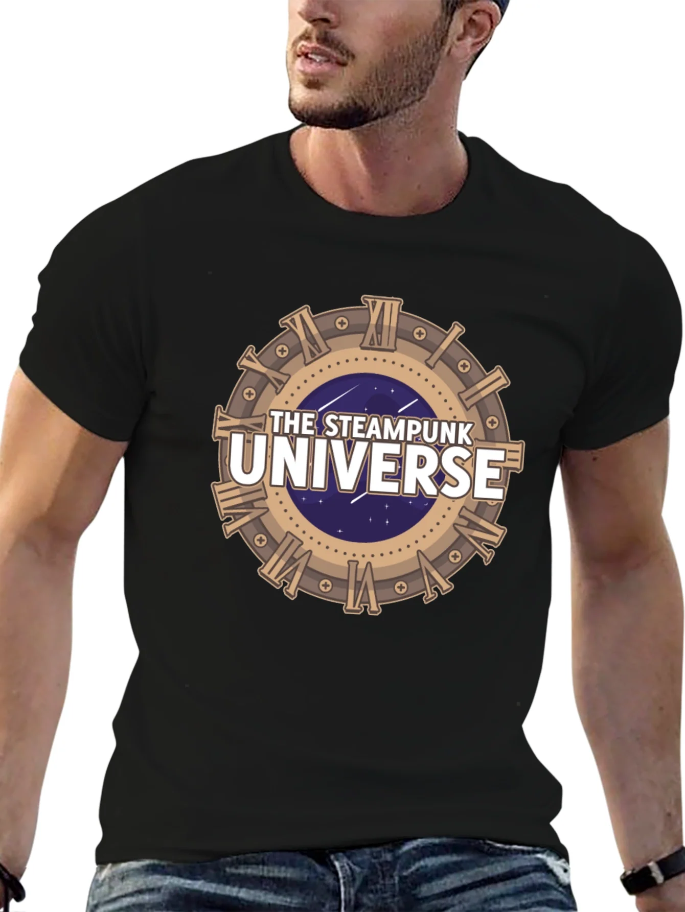 Steampunk Universe Graphic Tee - Black