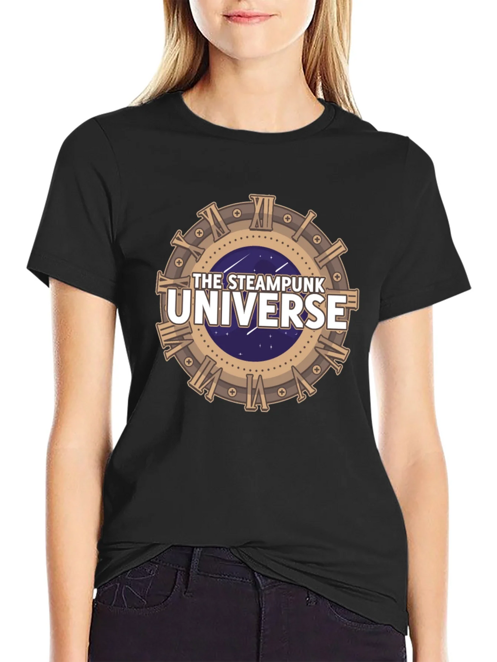 Steampunk Universe Graphic Tee - Black