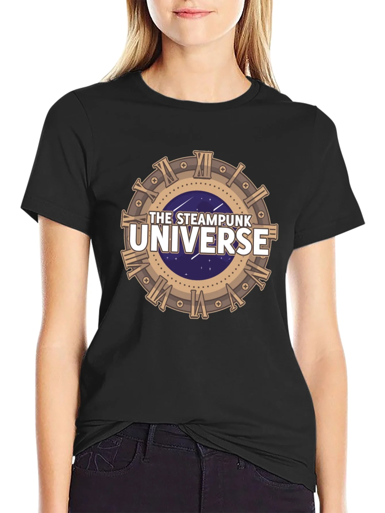 Steampunk Universe Graphic Tee - Black