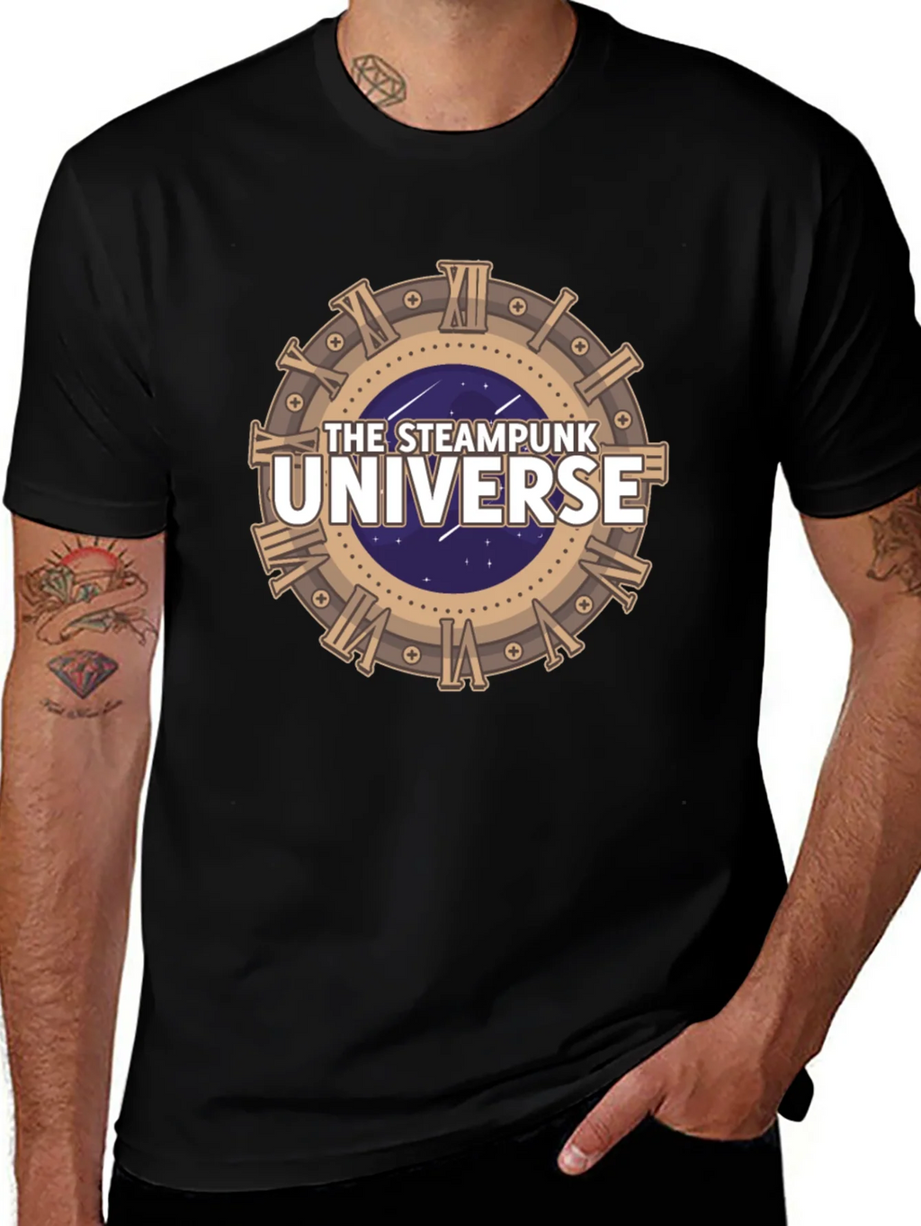 Steampunk Universe Graphic Tee - Black