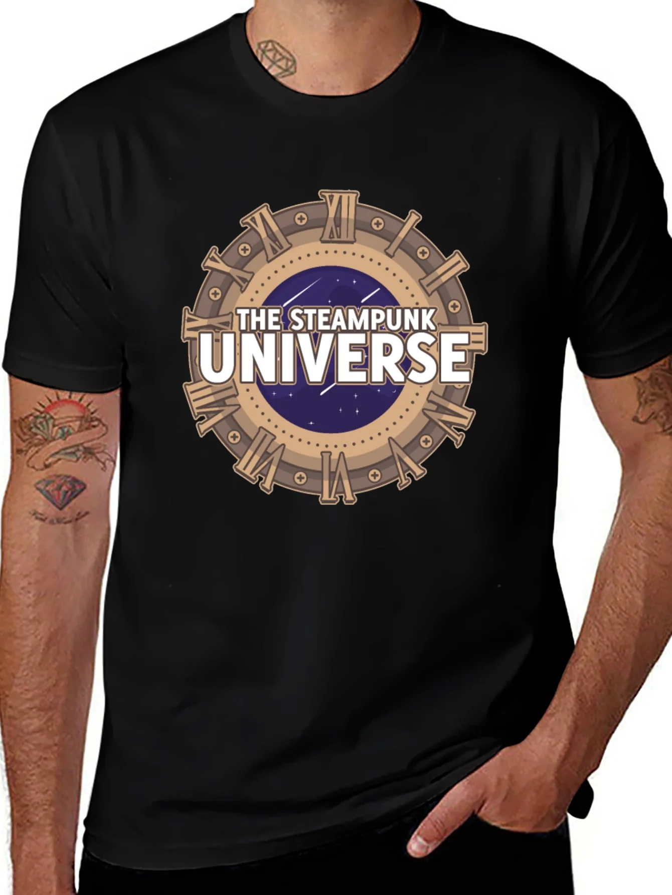 Steampunk Universe Graphic Tee - Black