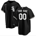 Men's Chicago White Sox Black Replica Custom Jersey1
