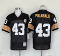 Men's Pittsburgh Steelers Troy Polamalu  Black Legacy Replica Jersey1