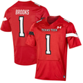 Men's Texas Tech Red Raiders Jordyn Brooks #1 Red Player Game Jersey