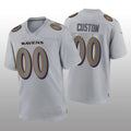 Custom1 Baltimore Ravens Gray Atmosphere Game Jersey1 Stitched Jersey1 Football Jerseys