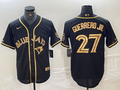 Men's Toronto Blue Jays Vladimir Guerrero Jr. #27 Black Replica Baseball Jersey1