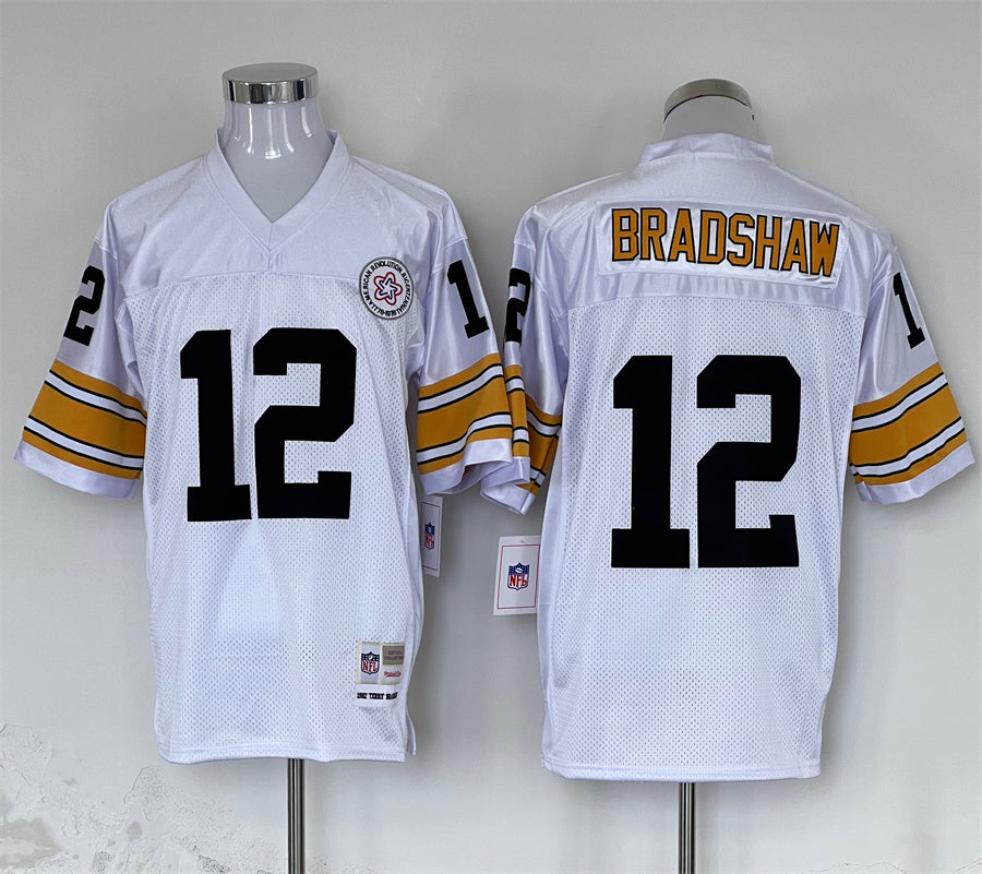Men's Pittsburgh Steelers Terry Bradshaw  White Legacy Replica Jersey1