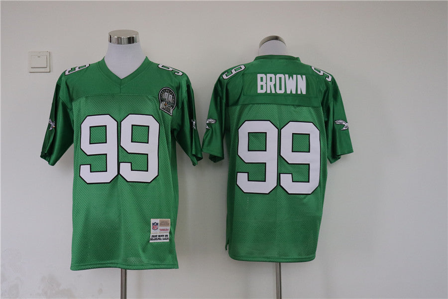 Men's Philadelphia Eagles Jerome Brown  Kelly Green Legacy Replica Jersey1