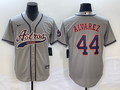 Men's Houston Astros Yordan Alvarez #44 Gray Replica Jersey1 Joint Edition
