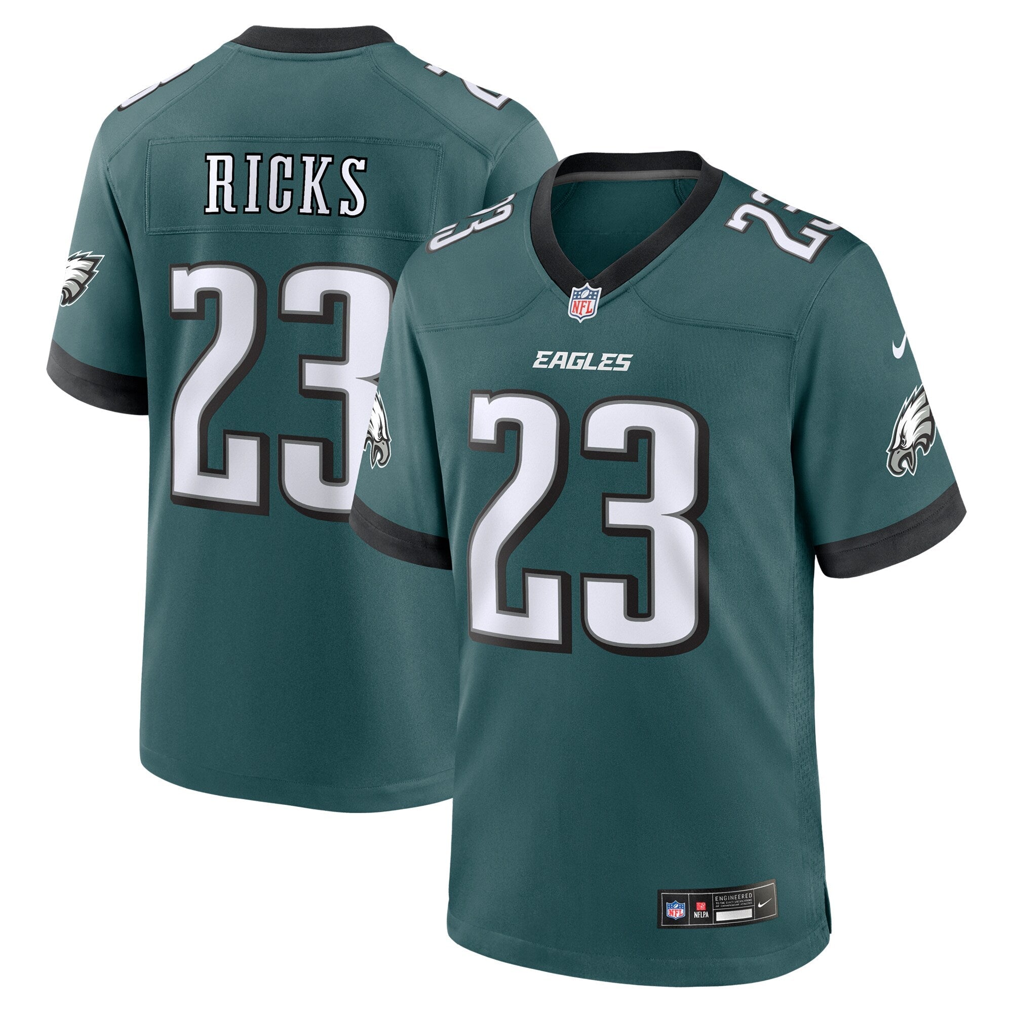 Eli Ricks Philadelphia Eagles Nike Team Game Jersey - Midnight Green