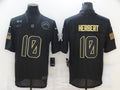 Men's Los Angeles Chargers Justin Herbert #10 Black Player Game Jersey1