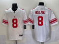 Men's New York Giants Jevon Holland #8 White Game Player Jersey