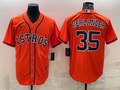 Men's Houston Astros Justin Verlander #35 Orange Replica Player Jersey1