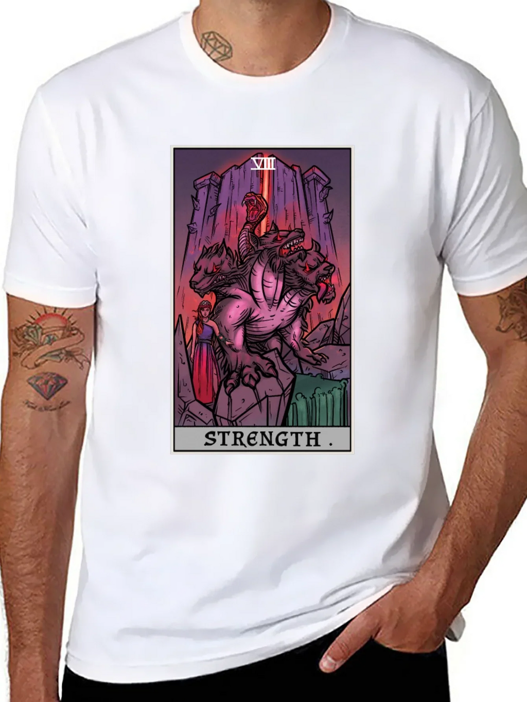 Strength Tarot Card Graphic T-Shirt